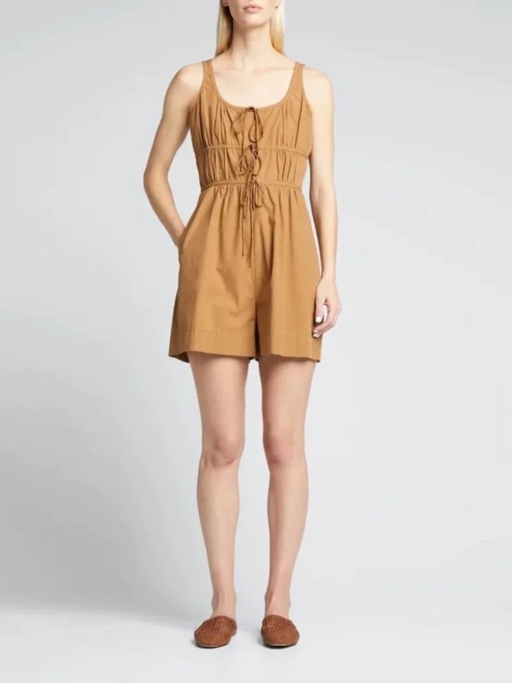Rebecca Taylor Poplin  Shorts Romper Size 6